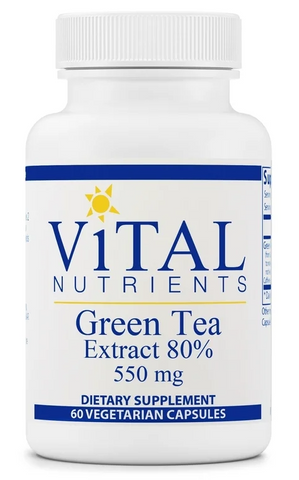 Vital Nutrients Green Tea Extract 80% 550mg (60 Veg capsules)